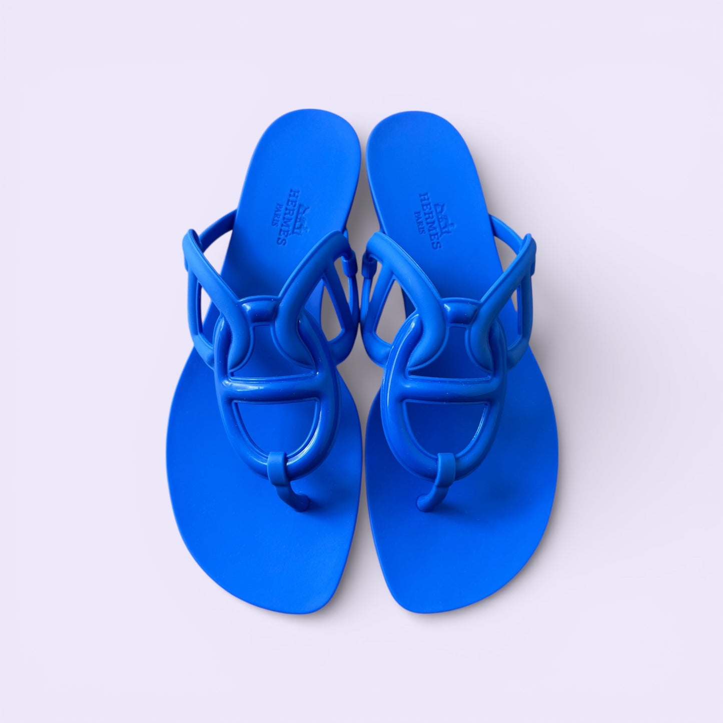 Hermès Egerie Sandals Blue Outremer