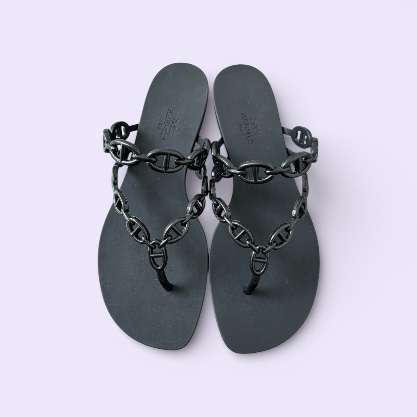 Hermès Island Sandals Black