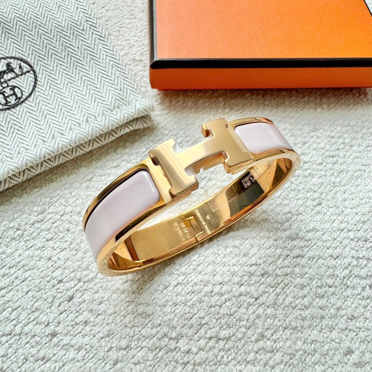 Hermès Clic H Bracelet Rose Candeur Rose Gold Hardware