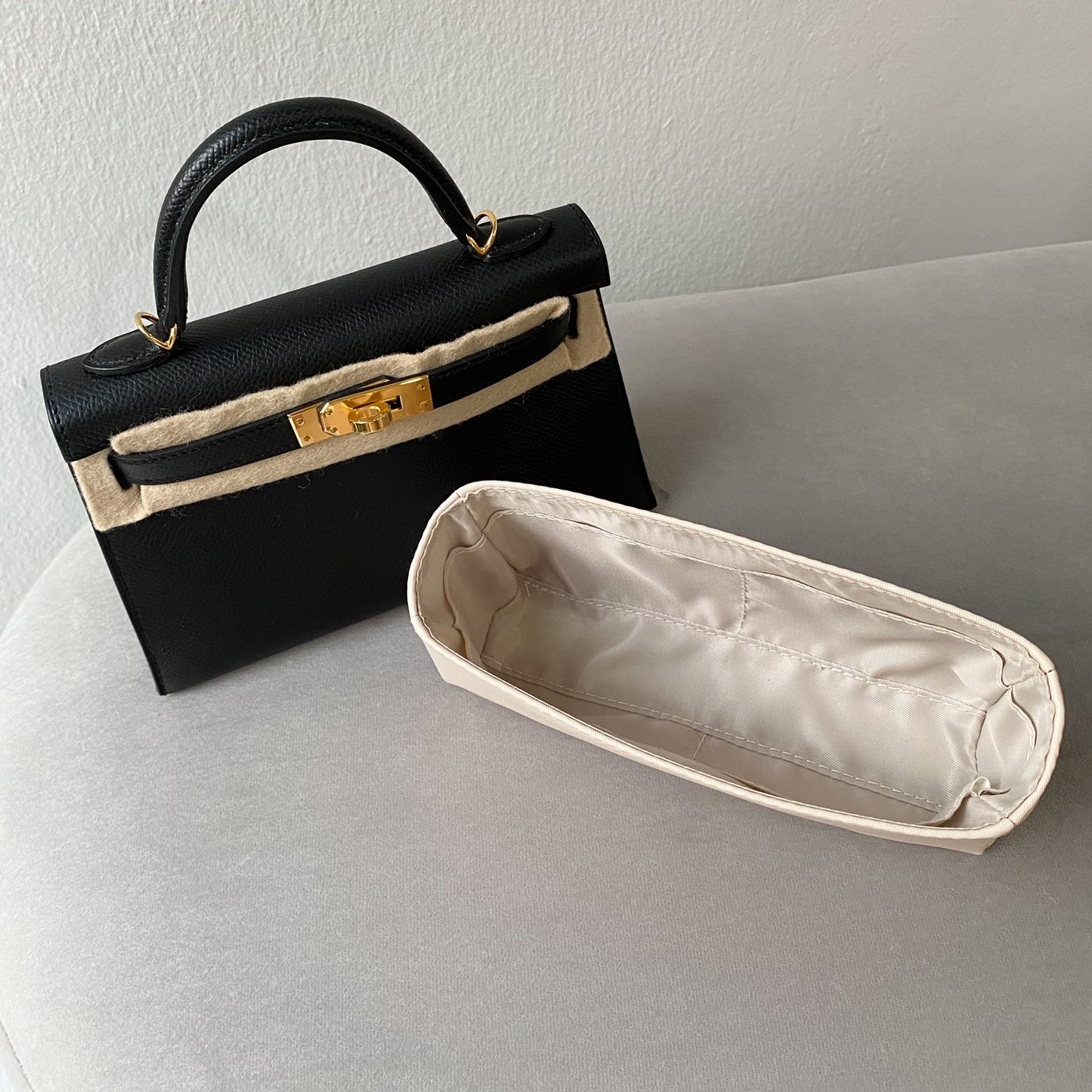 Kelly Mini II Bag Caddy in Cream Silk