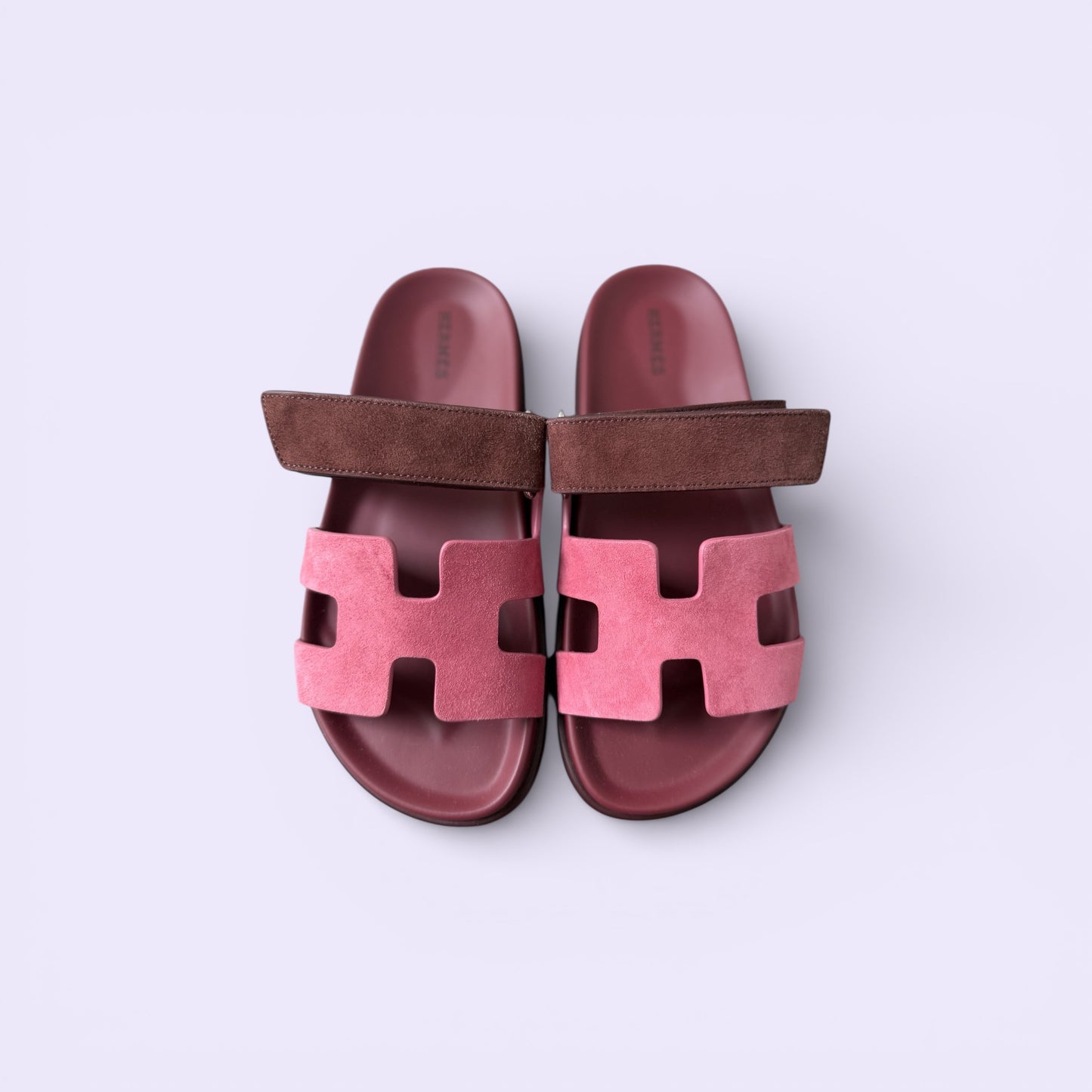 Hermès Chypre Sandals Women Rose Marron