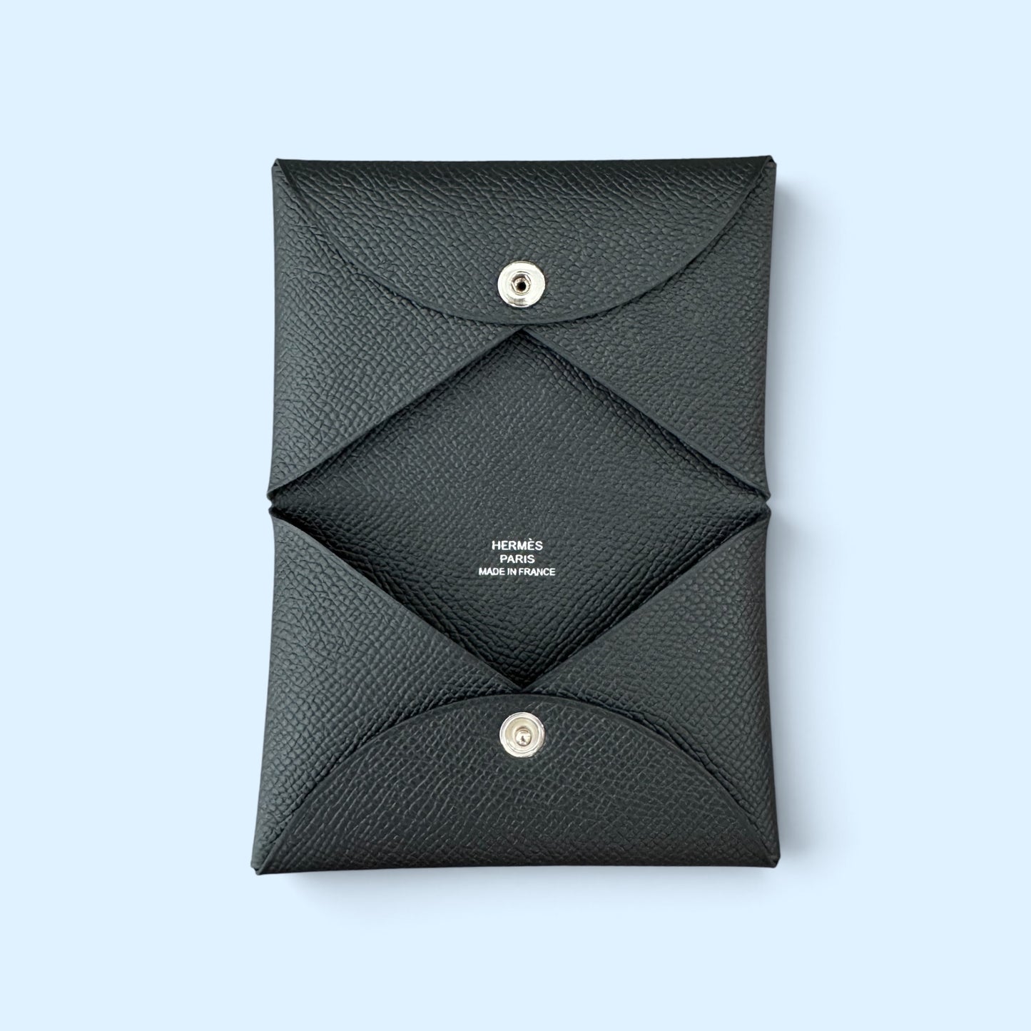 Hermès Calvi Card holder Black Epsom