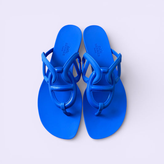 Hermès Egerie Sandals Blue Outremer