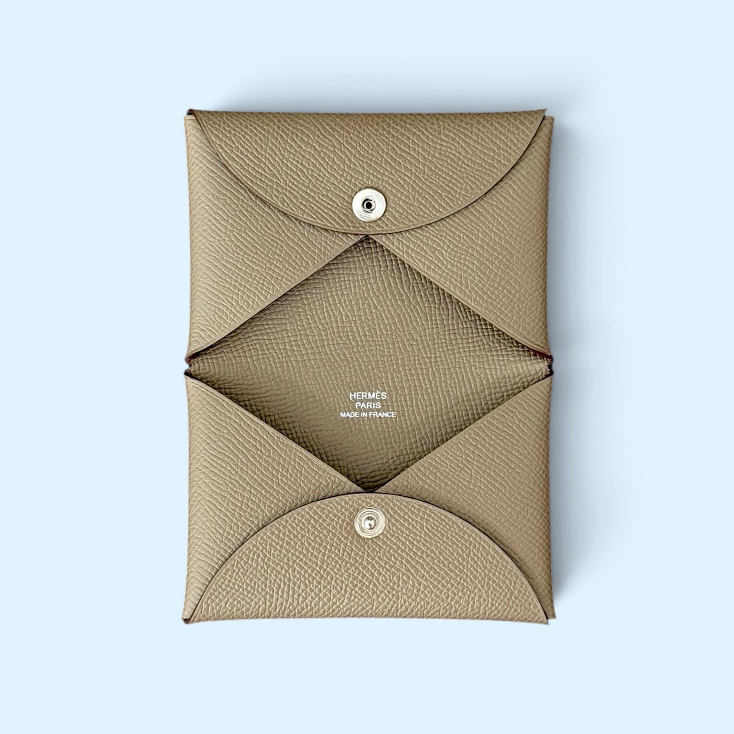 Hermès Calvi Card holder Etoupe Epsom