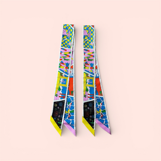 Hermès Twilly Factory Suite Jaune vif rose malabar vert