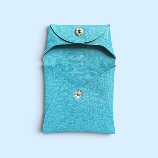 Hermès Bastia Change Purse Blue du Nord Madame