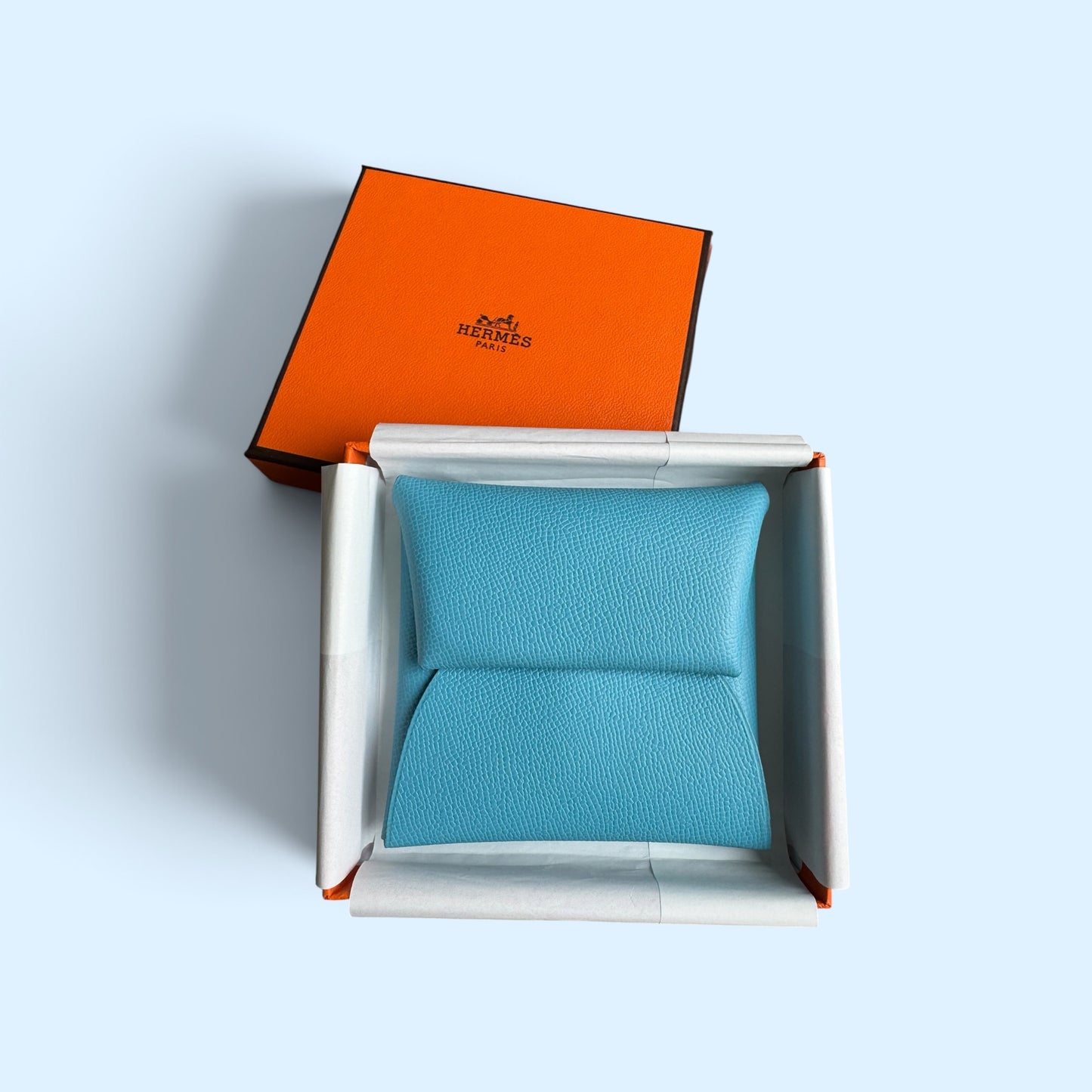 Hermès Bastia Change Purse Blue du Nord Madame