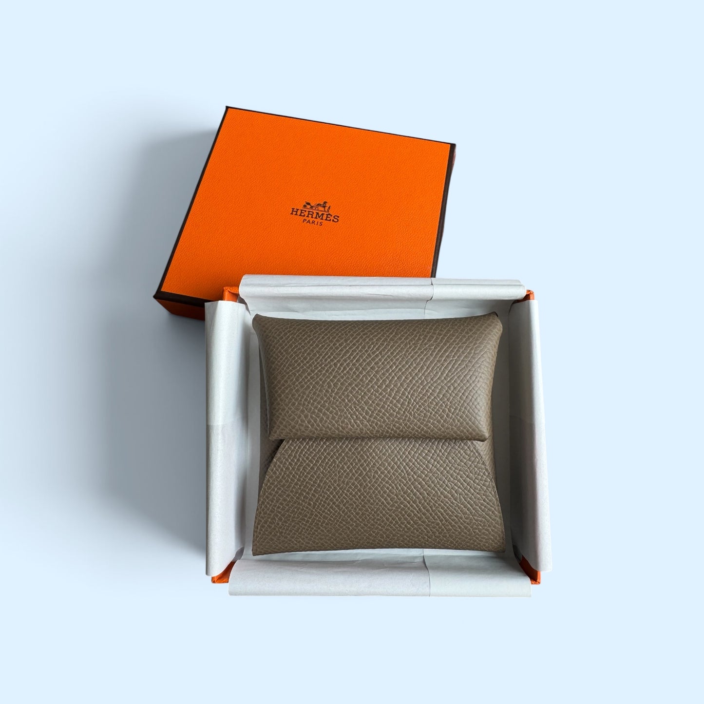 Hermès Bastia Change Purse Etoupe Epsom
