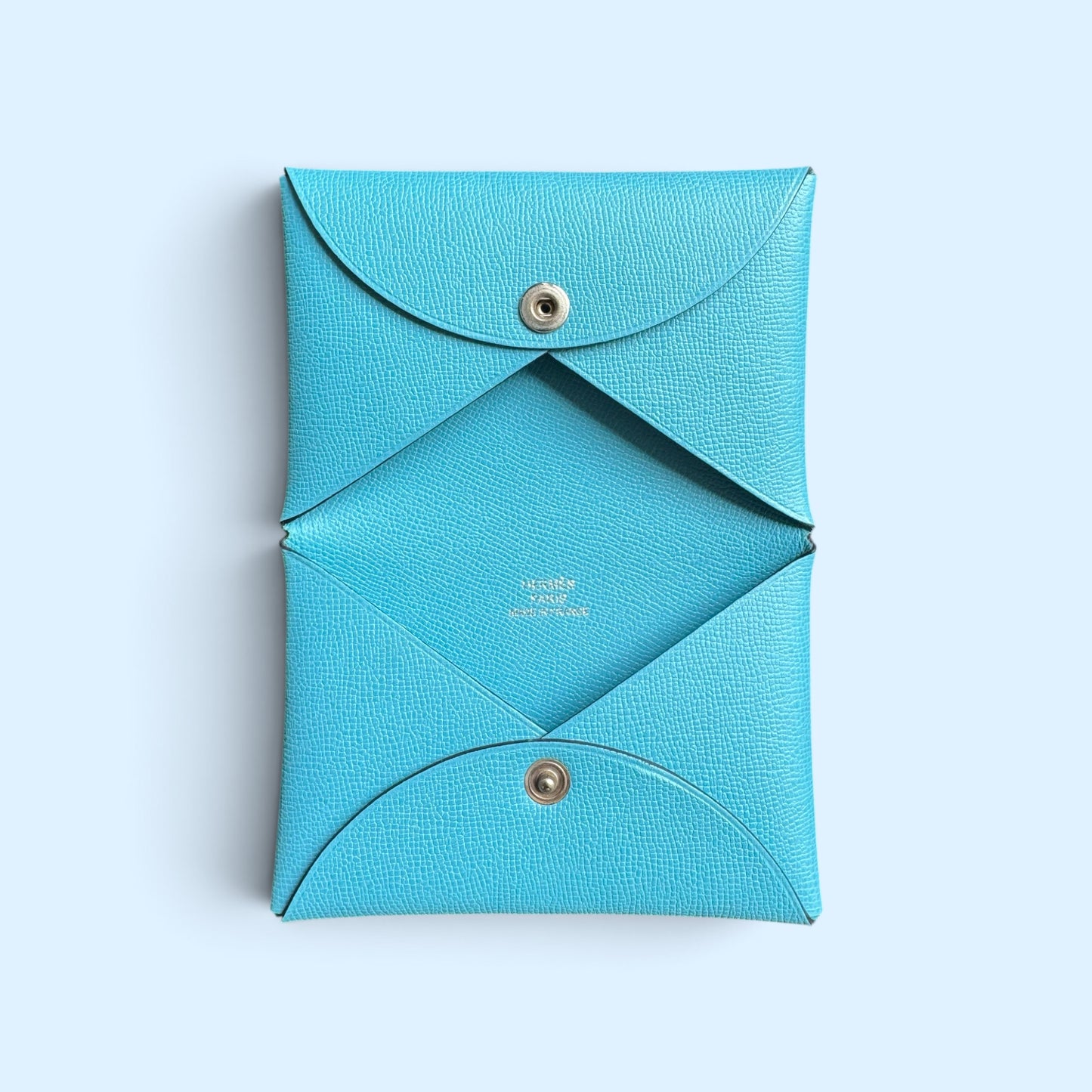 Hermès Calvi Card holder Bleu du Nord Madame