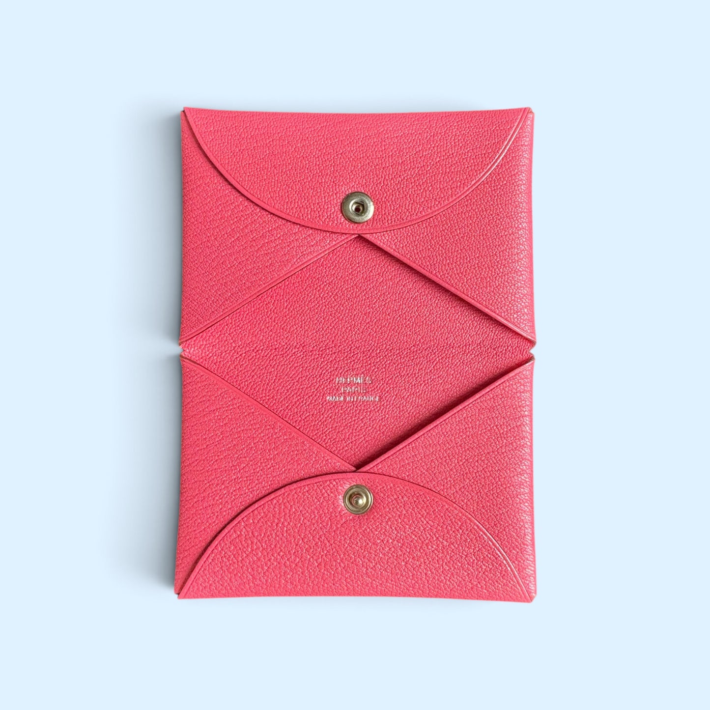 Hermès Calvi Card holder Rose Lipstick Chevre