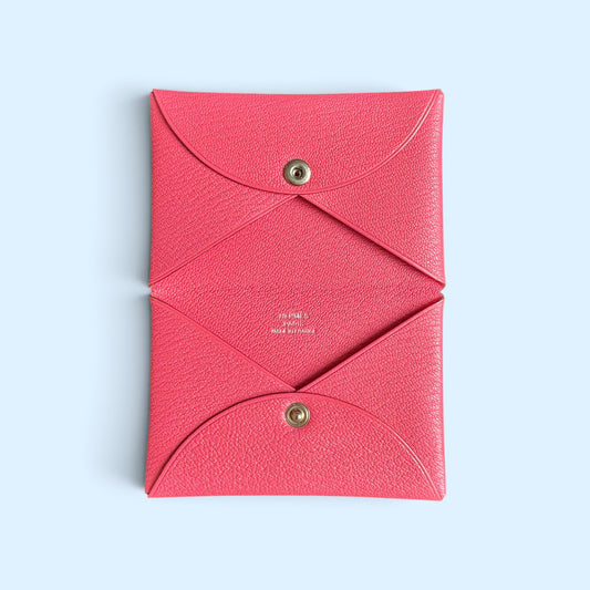 Hermès Calvi Card holder Rose Lipstick Chevre