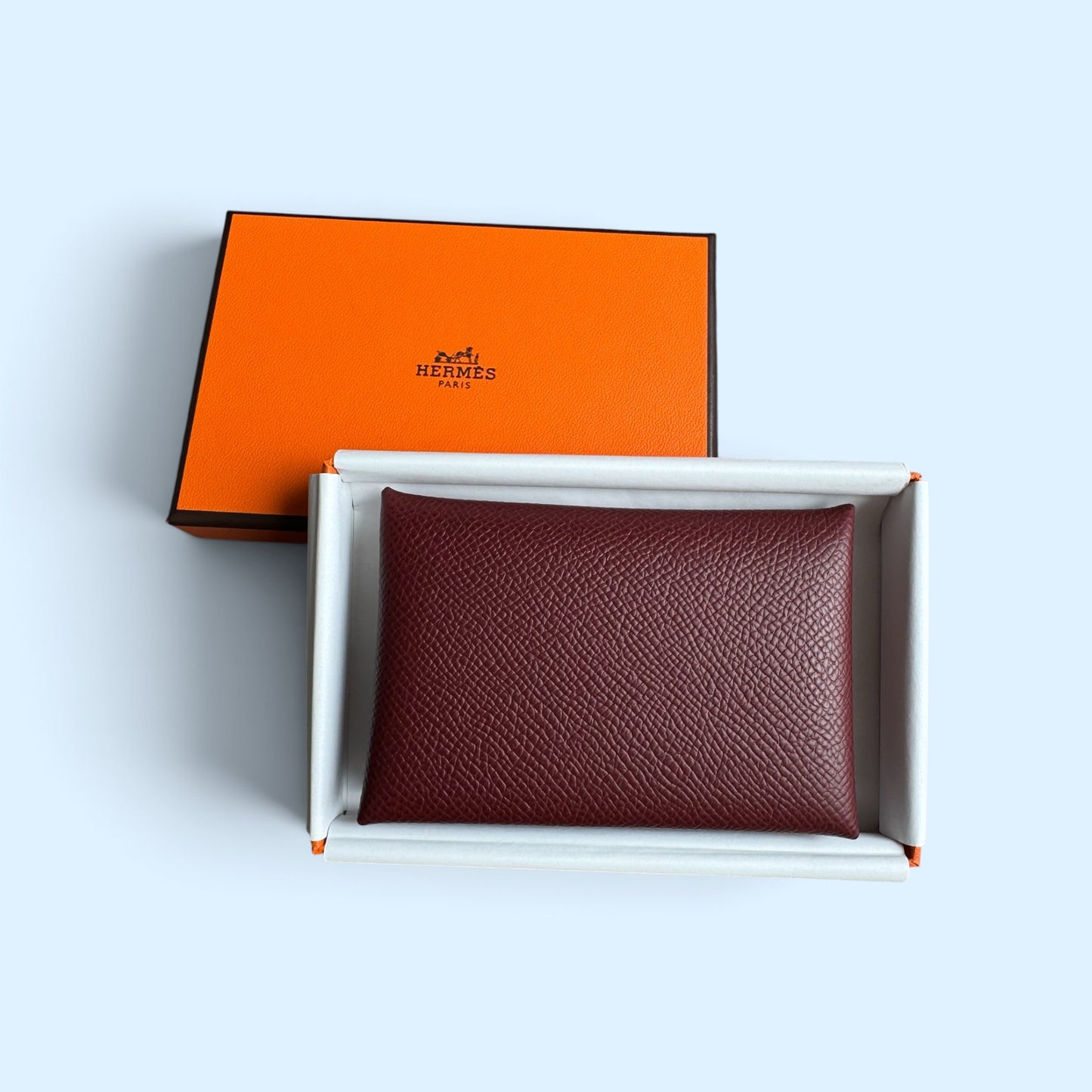 Hermès Calvi Card holder Rouge H Epsom