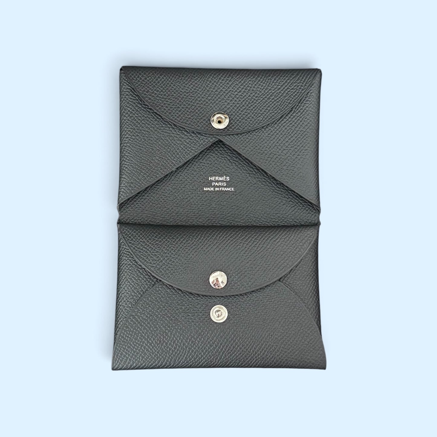 Hermès Calvi DUO Compact Card holder Black Epsom