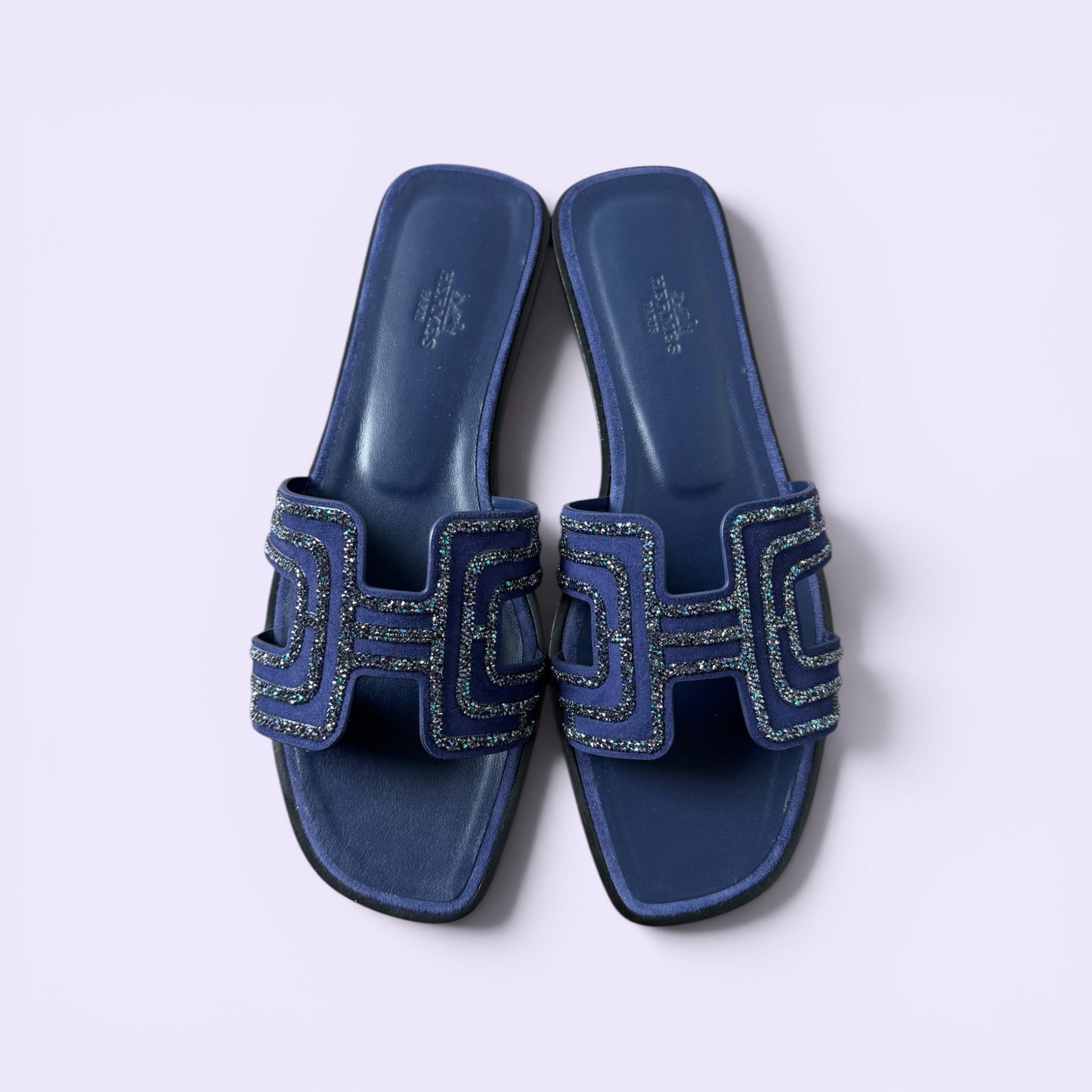 Hermès Oran Sandals IRISE in Blue de Prusse