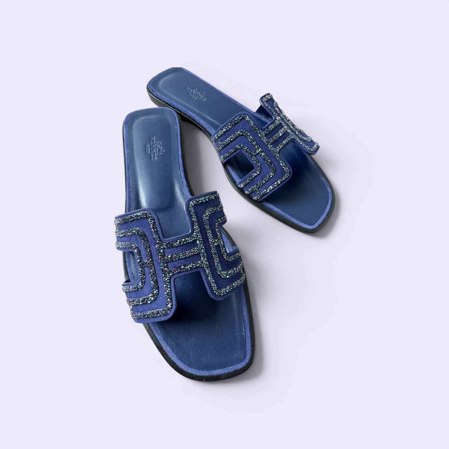 Hermès Oran Sandals IRISE in Blue de Prusse