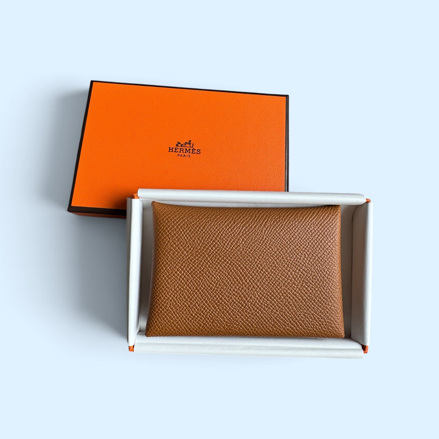 Hermès Calvi Card holder Gold Epsom