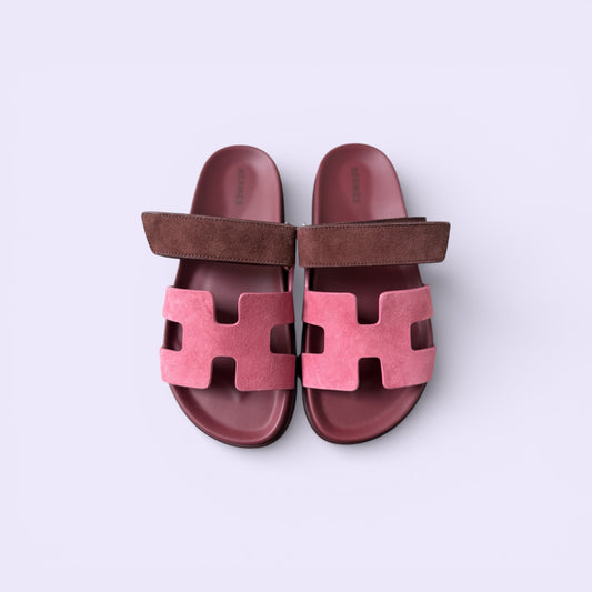 Hermès Chypre Sandals Women Rose Marron