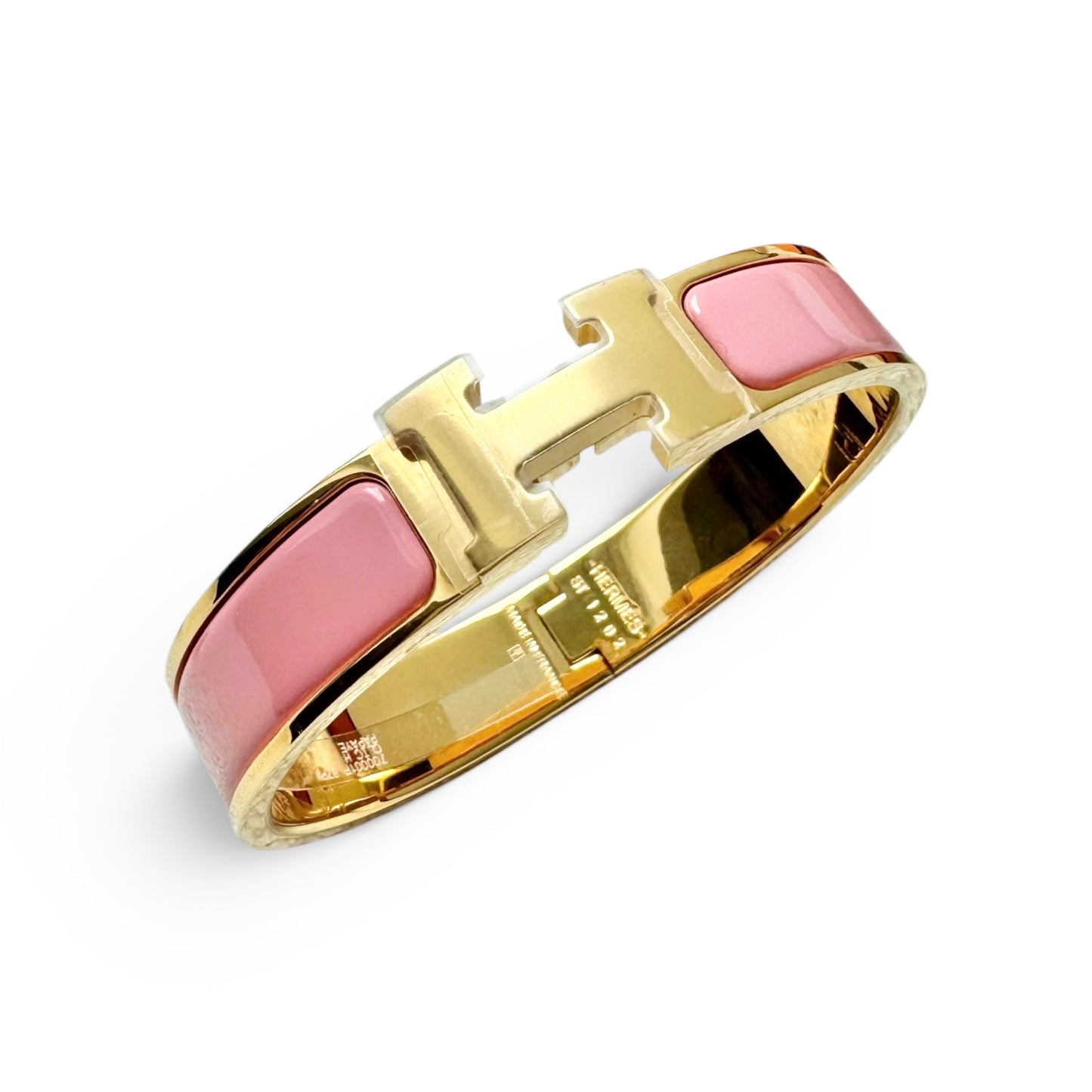 Hermès Clic H Bracelet Rouge Papaye Gold Hardware