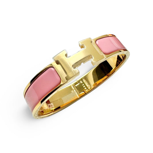 Hermès Clic H Bracelet Rouge Papaye Gold Hardware