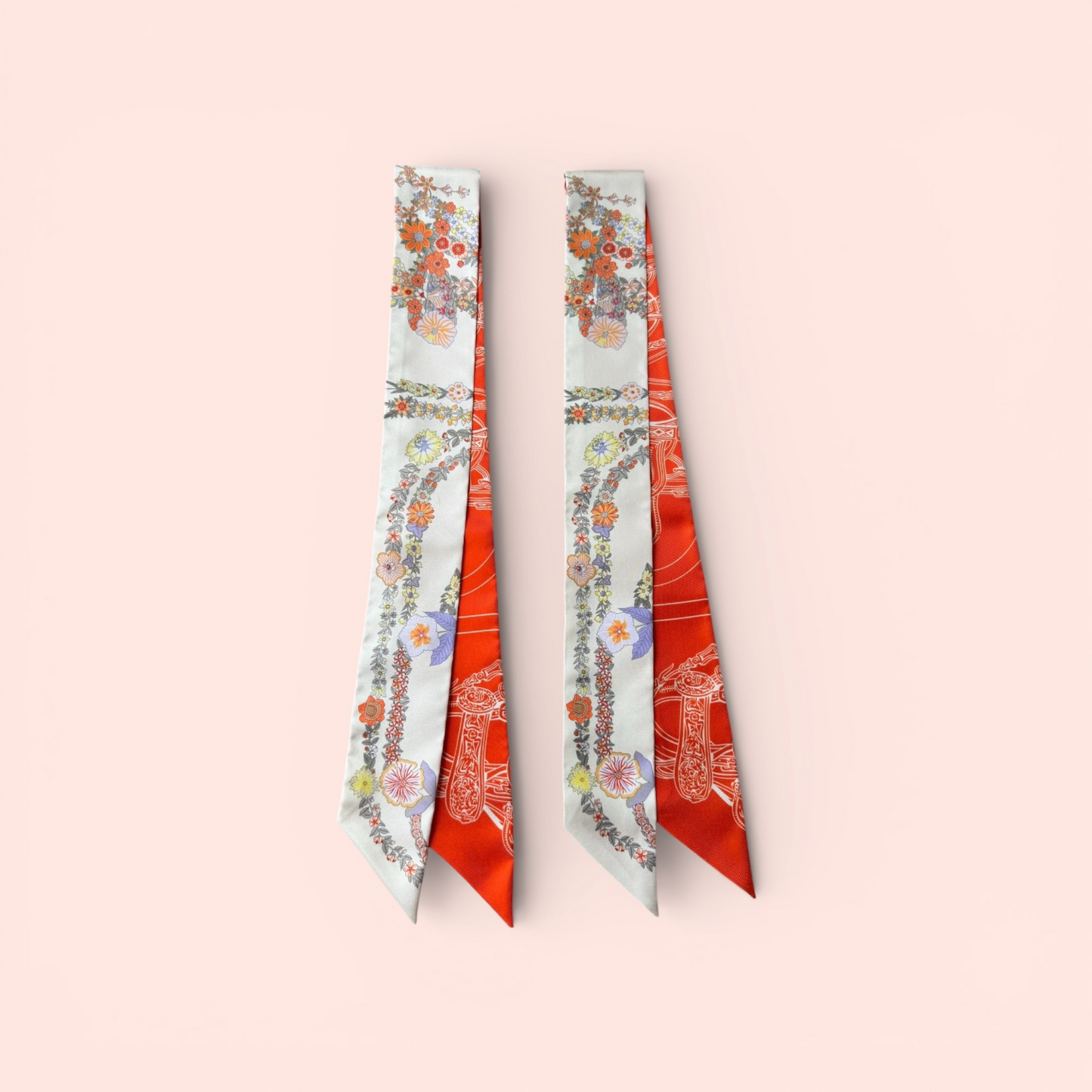 Hermès Twilly Brides de Gala En Fleurs - Orange and Cream